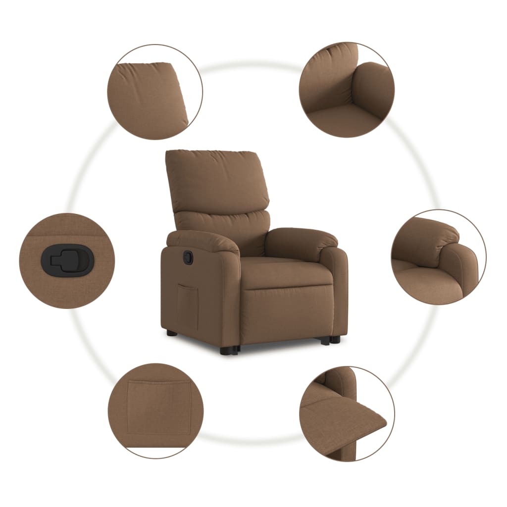 Fauteuil inclinable Marron Tissu