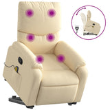 Fauteuil inclinable de massage Crème Tissu