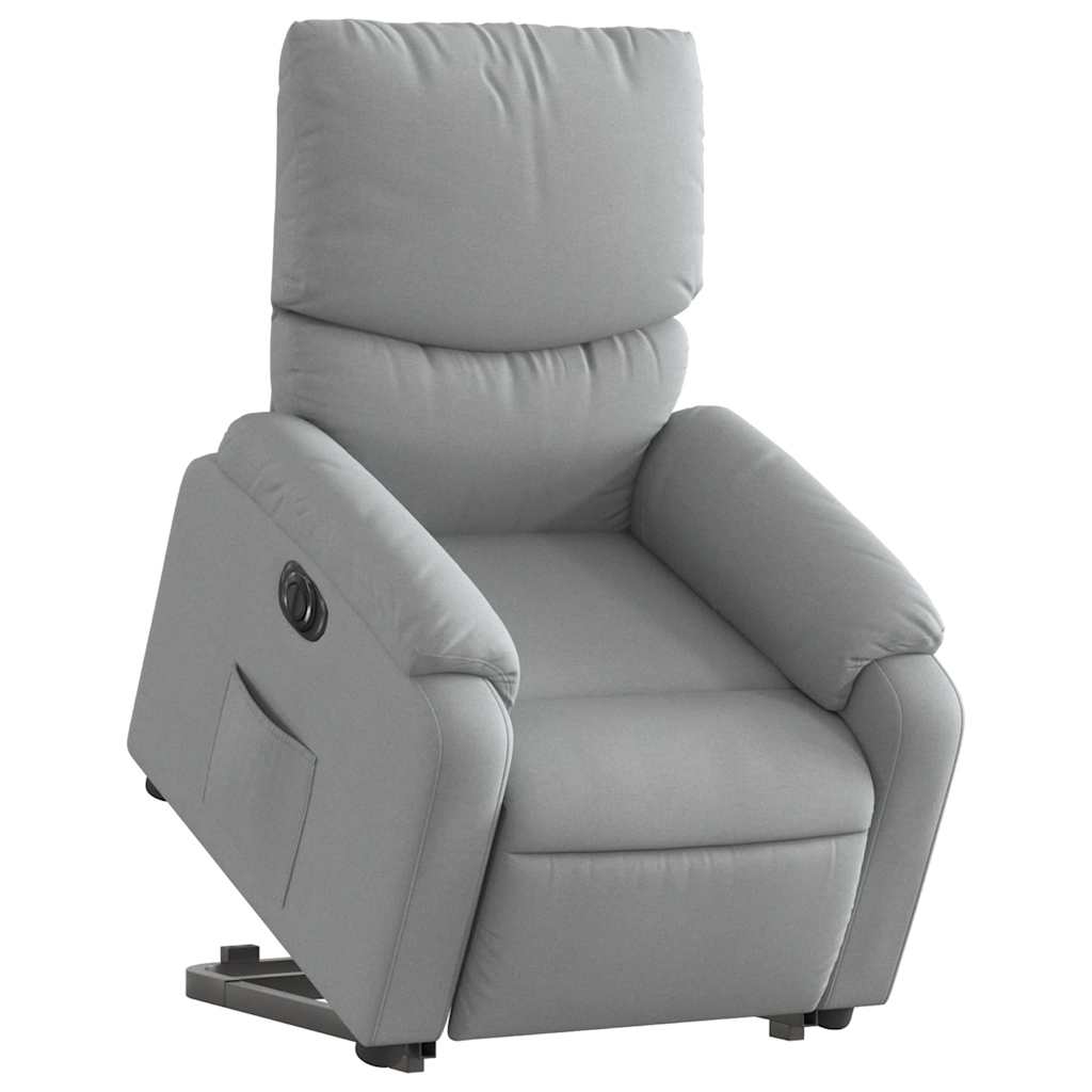 Fauteuil inclinable électrique gris clair tissu