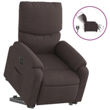 Fauteuil inclinable électrique marron foncé tissu