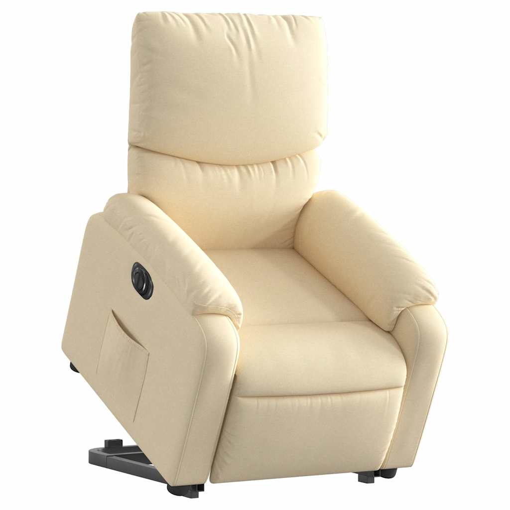 Fauteuil inclinable électrique crème tissu