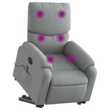 Fauteuil inclinable de massage électrique Gris clair Tissu