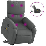 Fauteuil inclinable de massage électrique Gris foncé Tissu