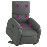 Fauteuil inclinable de massage électrique Gris foncé Tissu