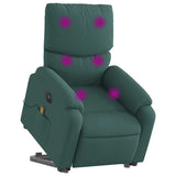 Fauteuil inclinable de massage électrique Vert foncé Tissu