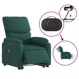 Fauteuil inclinable de massage électrique Vert foncé Tissu