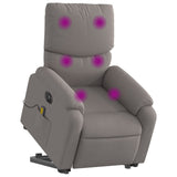 Fauteuil inclinable de massage électrique Taupe Tissu