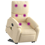 Fauteuil inclinable de massage électrique Crème Tissu