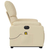Fauteuil inclinable de massage électrique Crème Tissu