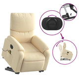 Fauteuil inclinable de massage électrique Crème Tissu
