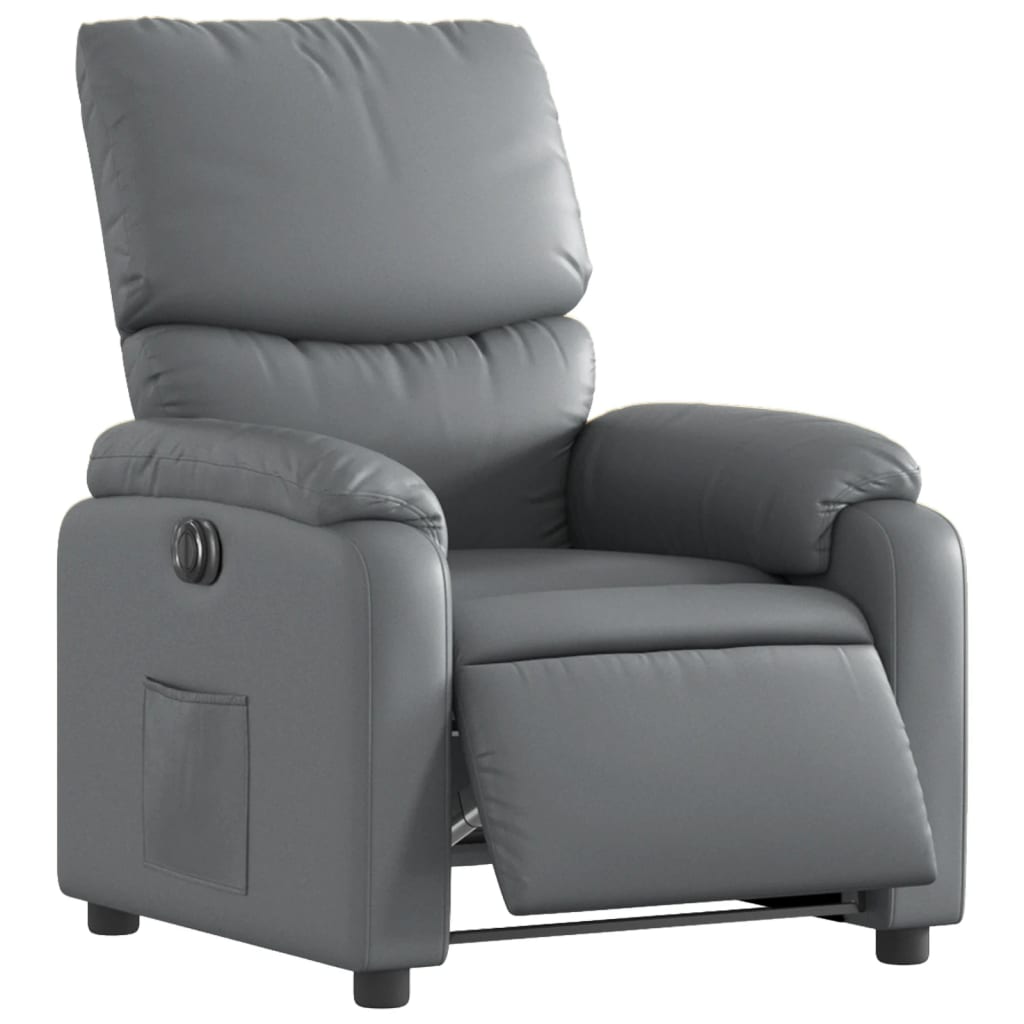 Fauteuil inclinable électrique Gris Similicuir