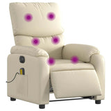 Fauteuil de massage inclinable électrique crème similicuir