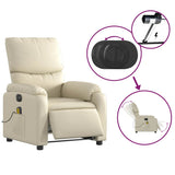 Fauteuil de massage inclinable électrique crème similicuir