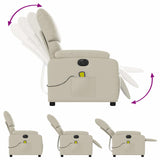 Fauteuil de massage inclinable électrique crème similicuir