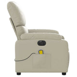 Fauteuil de massage inclinable électrique crème similicuir