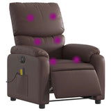 Fauteuil de massage inclinable électrique marron similicuir