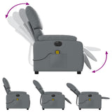 Fauteuil de massage inclinable électrique gris similicuir