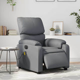 Fauteuil de massage inclinable électrique gris similicuir