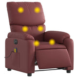 Fauteuil de massage inclinable électrique rouge bordeaux