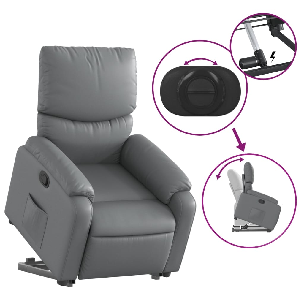 Fauteuil inclinable Gris Similicuir