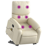 Fauteuil inclinable de massage Crème Similicuir