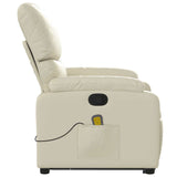 Fauteuil inclinable de massage Crème Similicuir