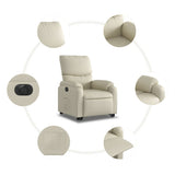 Fauteuil inclinable électrique crème similicuir