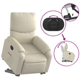 Fauteuil inclinable électrique crème similicuir