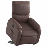 Fauteuil inclinable électrique marron similicuir
