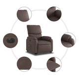 Fauteuil inclinable électrique marron similicuir