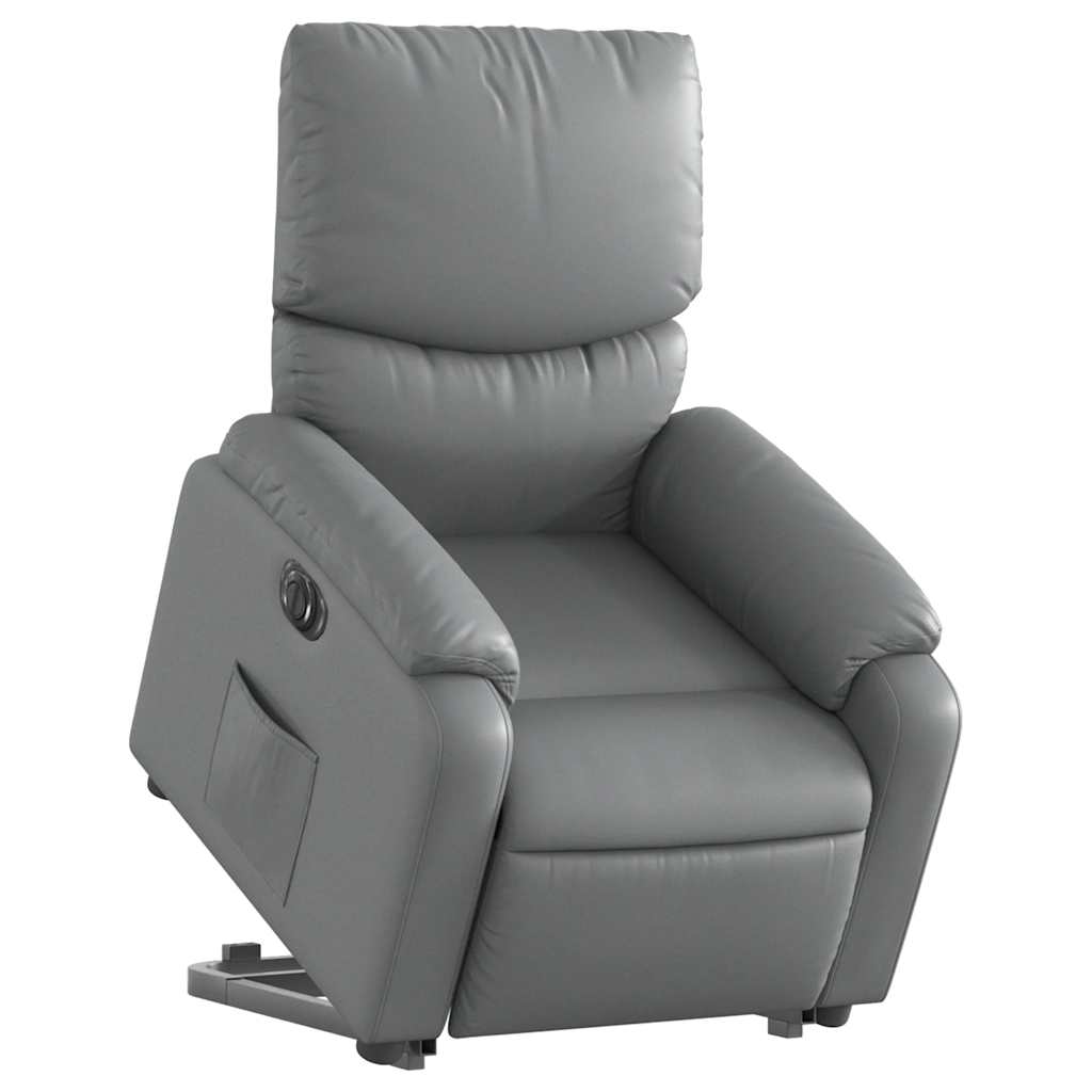 Fauteuil inclinable électrique gris similicuir