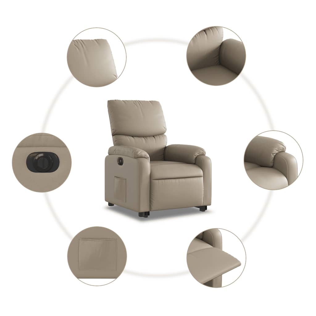 Fauteuil inclinable électrique cappuccino similicuir