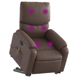 Fauteuil inclinable de massage électrique marron similicuir