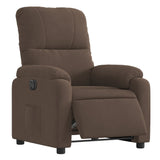 Fauteuil inclinable électrique marron tissu microfibre