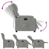 Fauteuil inclinable électrique gris clair tissu microfibre