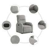Fauteuil inclinable électrique gris clair tissu microfibre