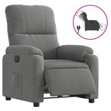 Fauteuil inclinable électrique gris foncé tissu microfibre