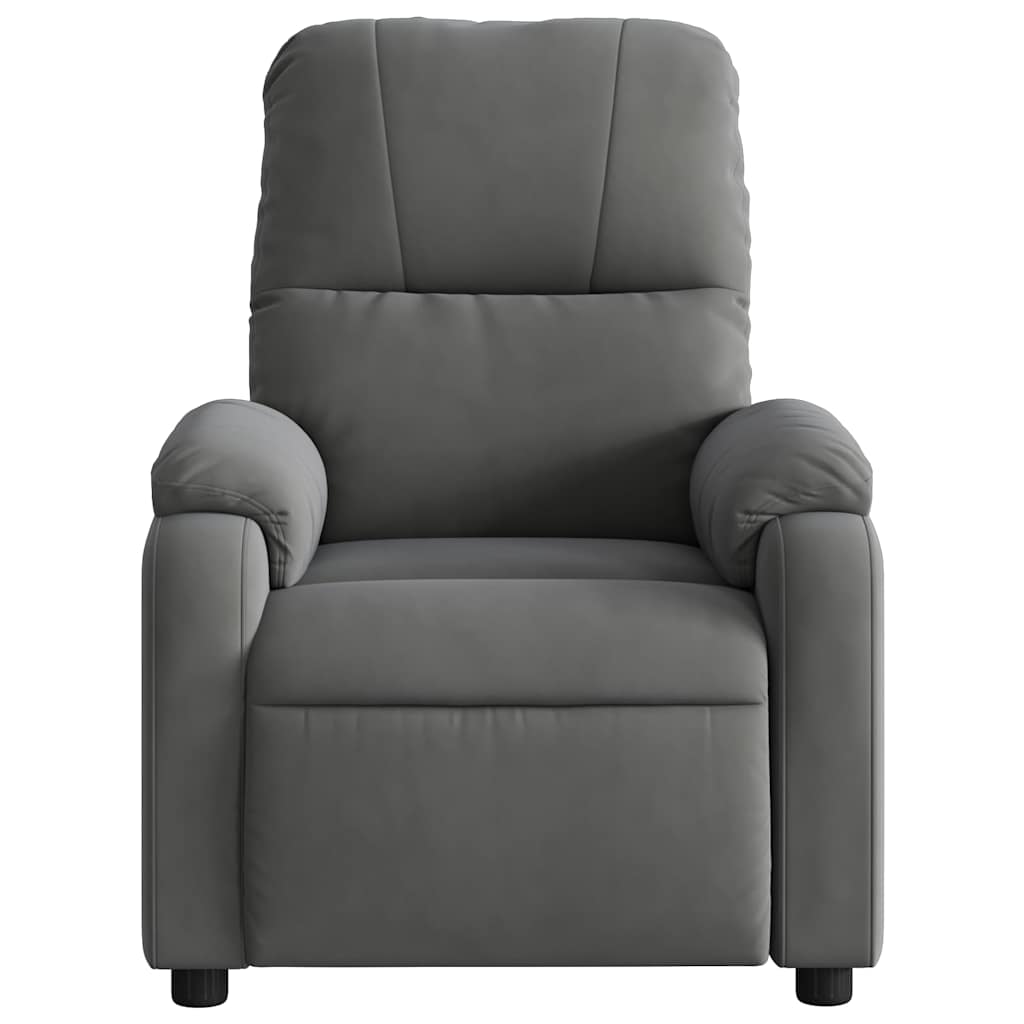 Fauteuil inclinable électrique gris foncé tissu microfibre