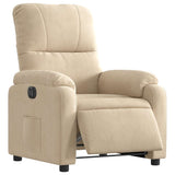 Fauteuil inclinable électrique crème tissu microfibre
