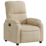 Fauteuil inclinable électrique crème tissu microfibre