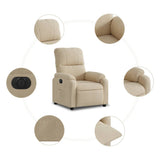 Fauteuil inclinable électrique crème tissu microfibre