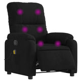 Fauteuil inclinable de massage électrique noir tissu microfibre