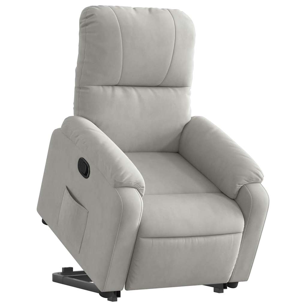 Fauteuil inclinable gris clair tissu microfibre