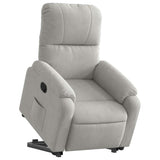 Fauteuil inclinable gris clair tissu microfibre