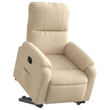 Fauteuil inclinable crème tissu microfibre