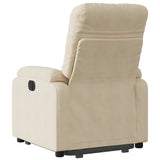 Fauteuil inclinable crème tissu microfibre