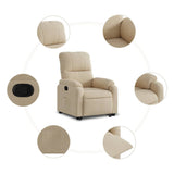Fauteuil inclinable crème tissu microfibre