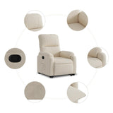 Fauteuil inclinable beige tissu microfibre
