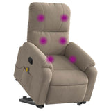 Fauteuil inclinable de massage taupe tissu microfibre