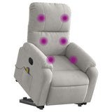 Fauteuil inclinable de massage gris clair tissu microfibre